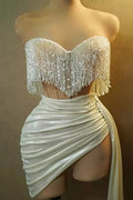 Pearl Fringe Corset & Metallic Skirt Set